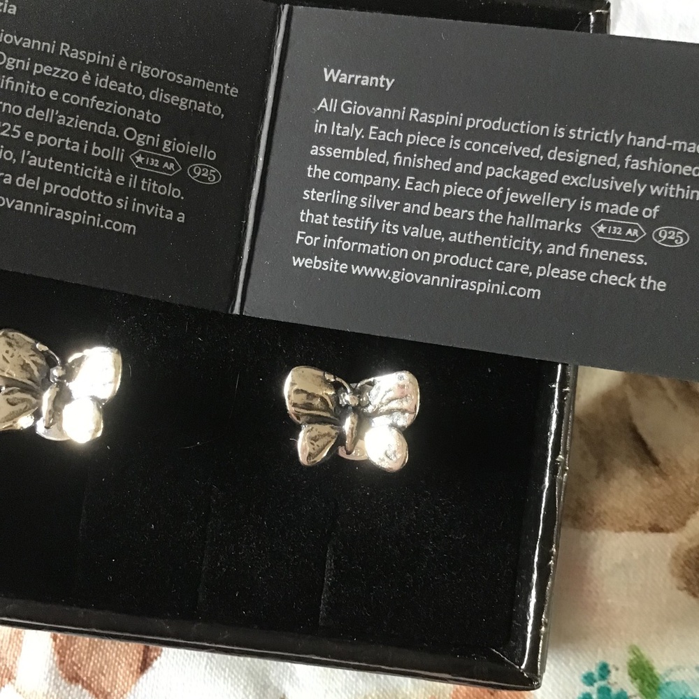 Giovanni Raspini Sterling Silver Butterfly Earrings